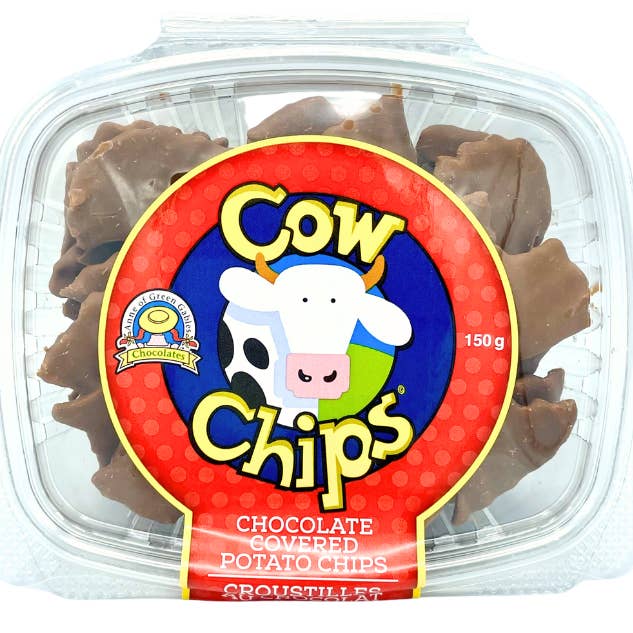 COW Chips- Chocolate Covered Potato Chips (MEDIUM 150g) for wholesale by Anne of Green Gables Chocolates