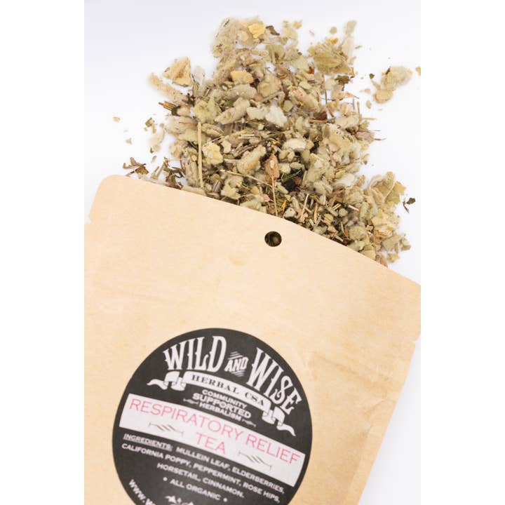 Respiratory Relief Tea for wholesale by Wild and Wise Herbal CSA
