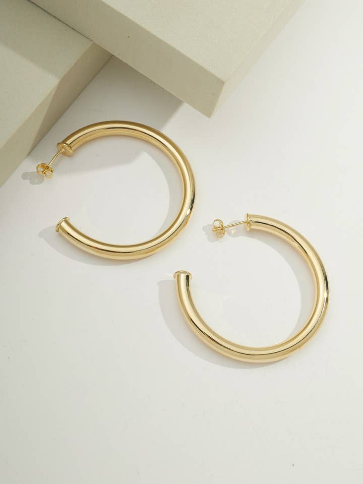 Orecchini a Cerchio Grandi Classici all'Ingrosso | Orecchini | Senza Ossidazione per la vendita all'ingrosso da parte di Bossaglam Jewelry