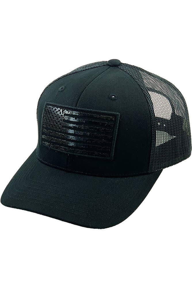 Hana - Wholesale Trucker Hat - Women's - Flag Flat UV Print Patch Mesh Back American Flag Ballcap15