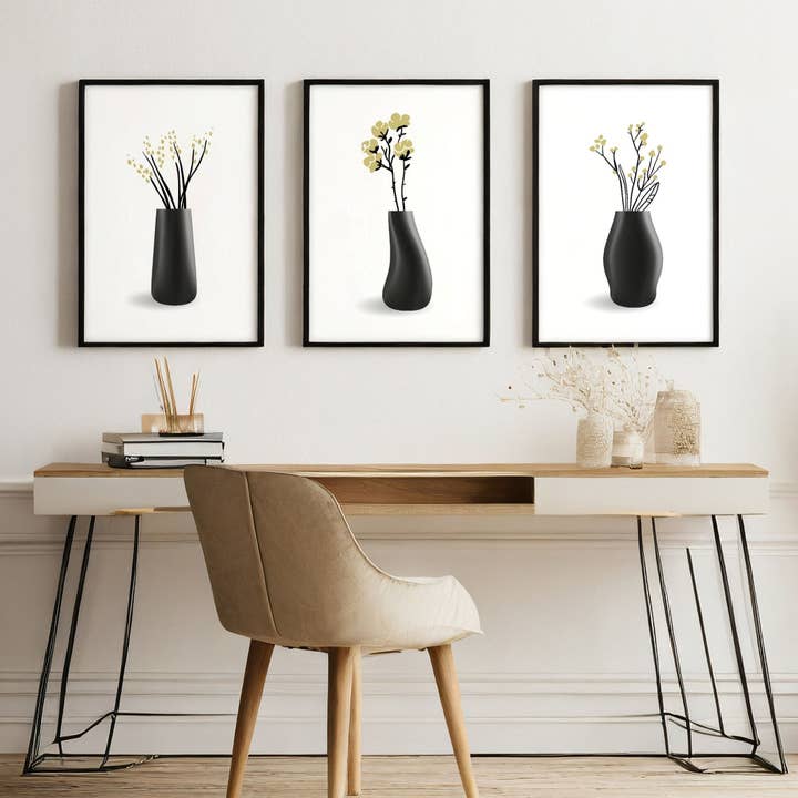 Framed Art Wall | Set of 3 Botanical Wall art Prints for wholesale by About Wall Art