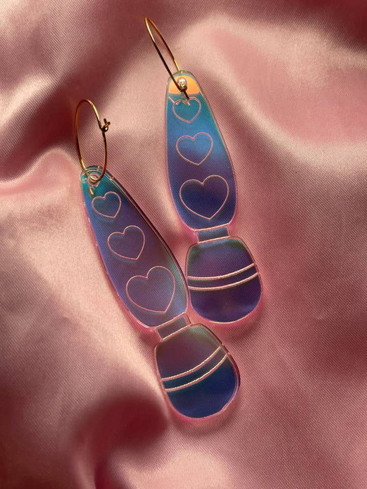 Iridescent V-Day Vibrations Earrings for wholesale by ShlemonArt