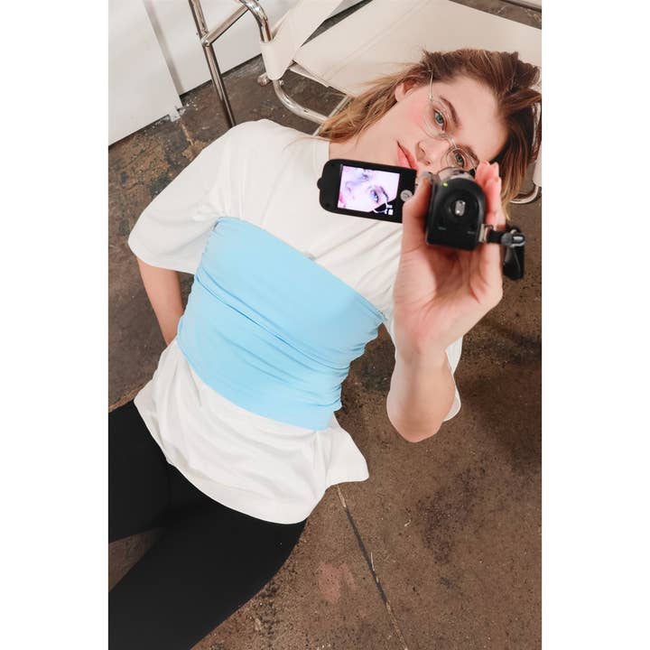 Top a fascia con ruches per la vendita all'ingrosso da parte di Double Zero