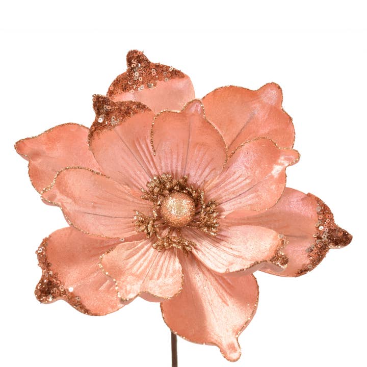 David Christopher's Collection - Wholesale Wall Accent - Sweet Velvet Sequin Edge Magnolia - Blush 24.75" X 10.25"