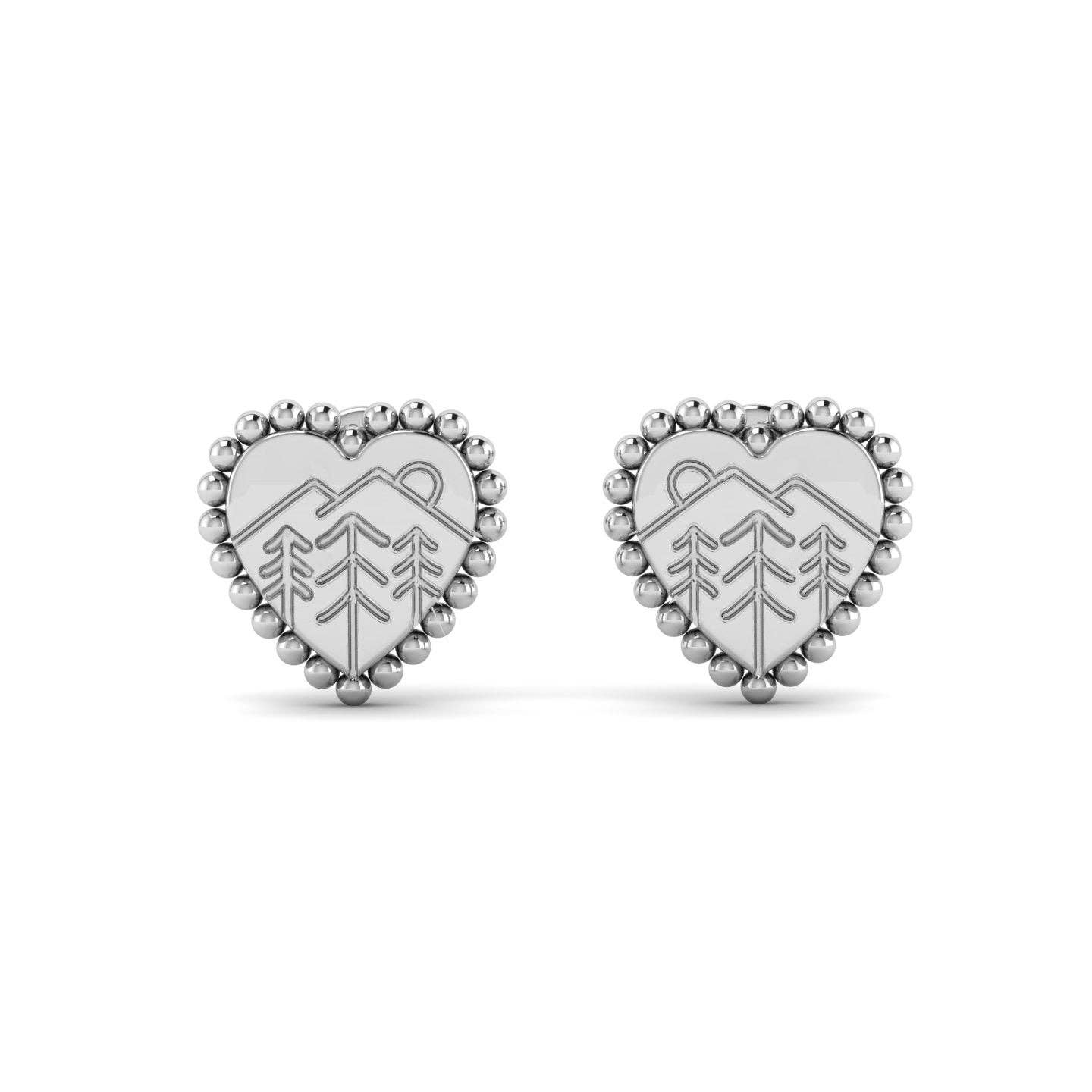 Woidladl - Vendita all'ingrosso Orecchini a bottone - Orecchini a forma di cuore WALDLIEBE3