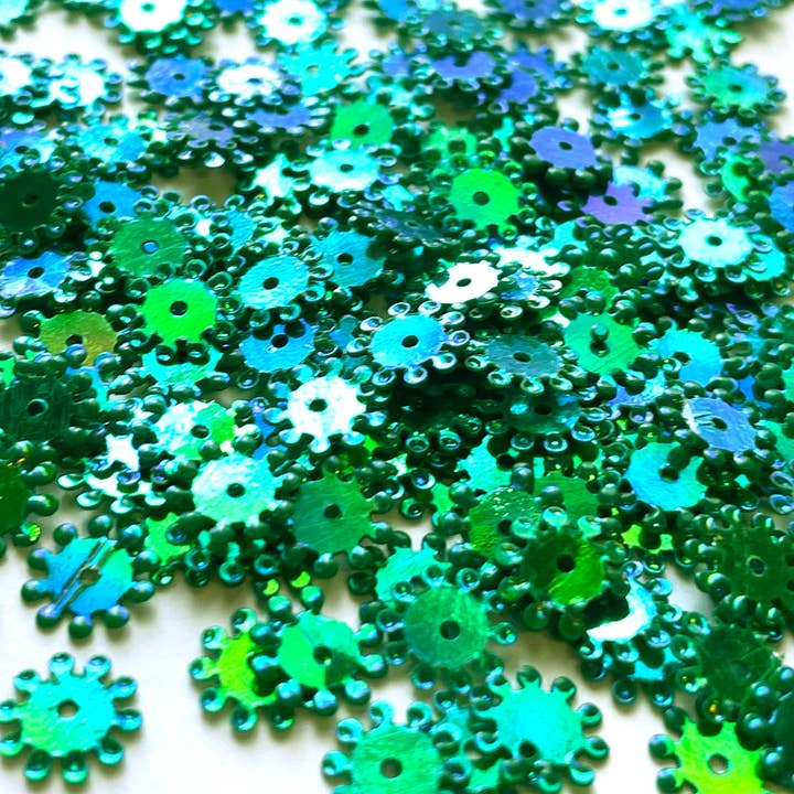 Starburst - 9mm - Bright Green with Blue Lights (S308) for wholesale by Colour Streams