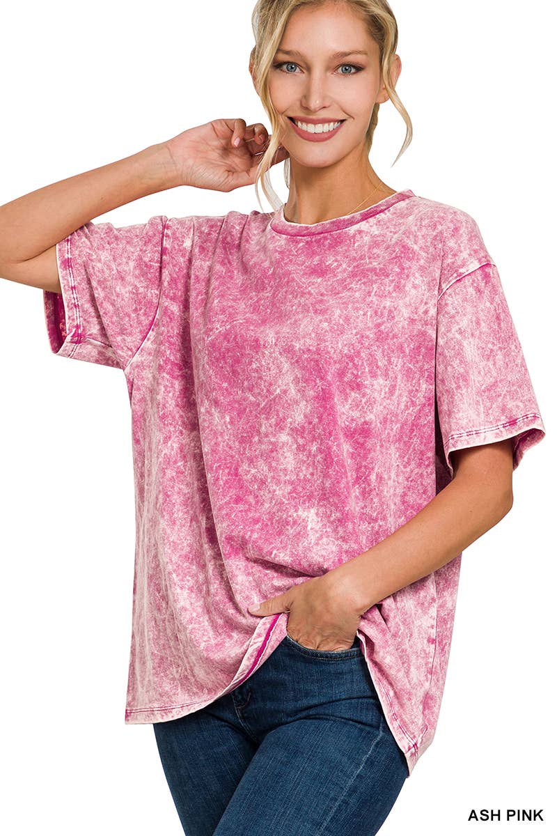 42POPS – Großhandel T-Shirt – Damen – Übergroßes gewaschenes Baumwoll-T-Shirt6