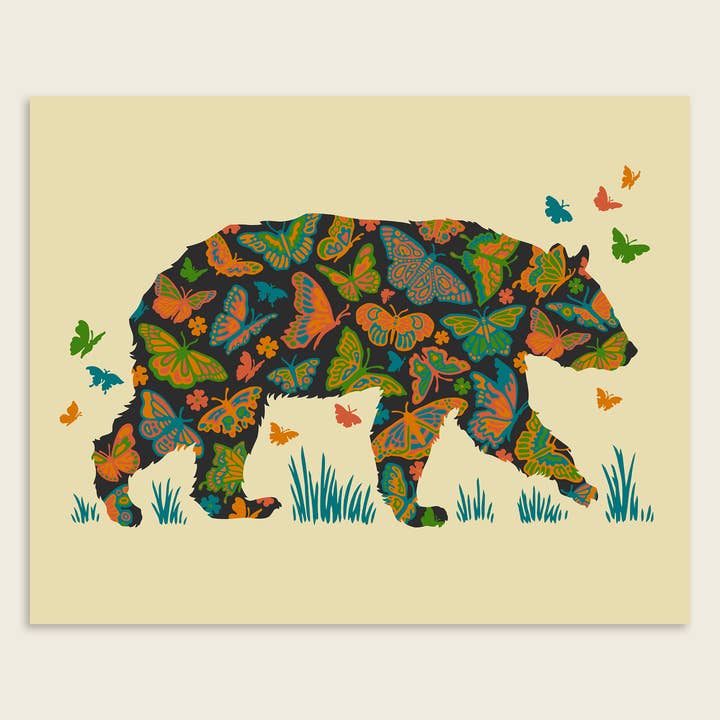 Bear and Butterflies | 8x10" Art Print for wholesale by John Vogl