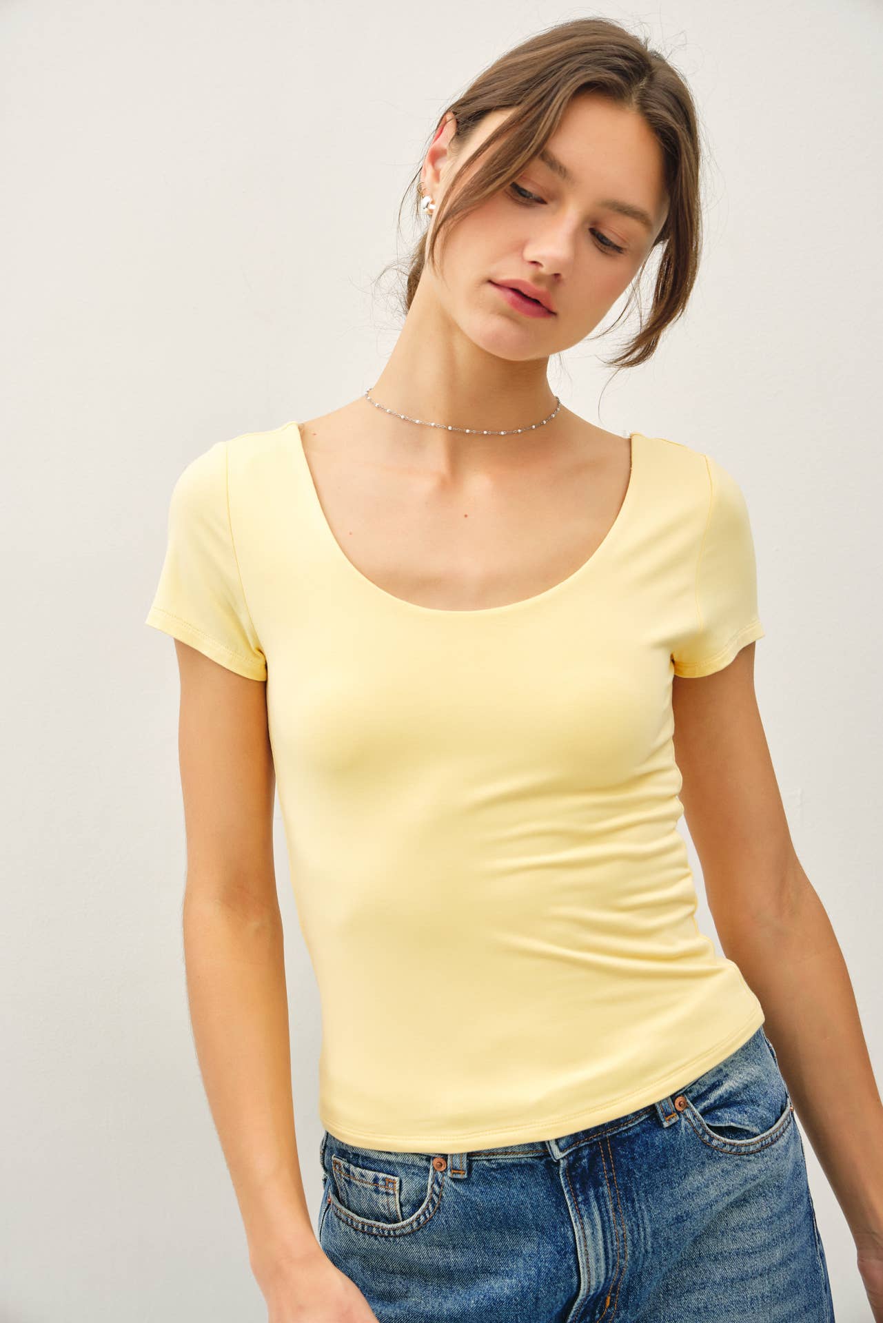 Be Cool - Wholesale T-Shirt - Women's - [SOFT CORE] BASIC DOUBLE LINED SCOOP NECK CAP SLEEVE TOP 9