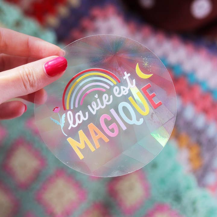 Poulette Magique - Wholesale Suncatcher - Suncatcher Sticker "Life is Magic" – Rainbow Maker1