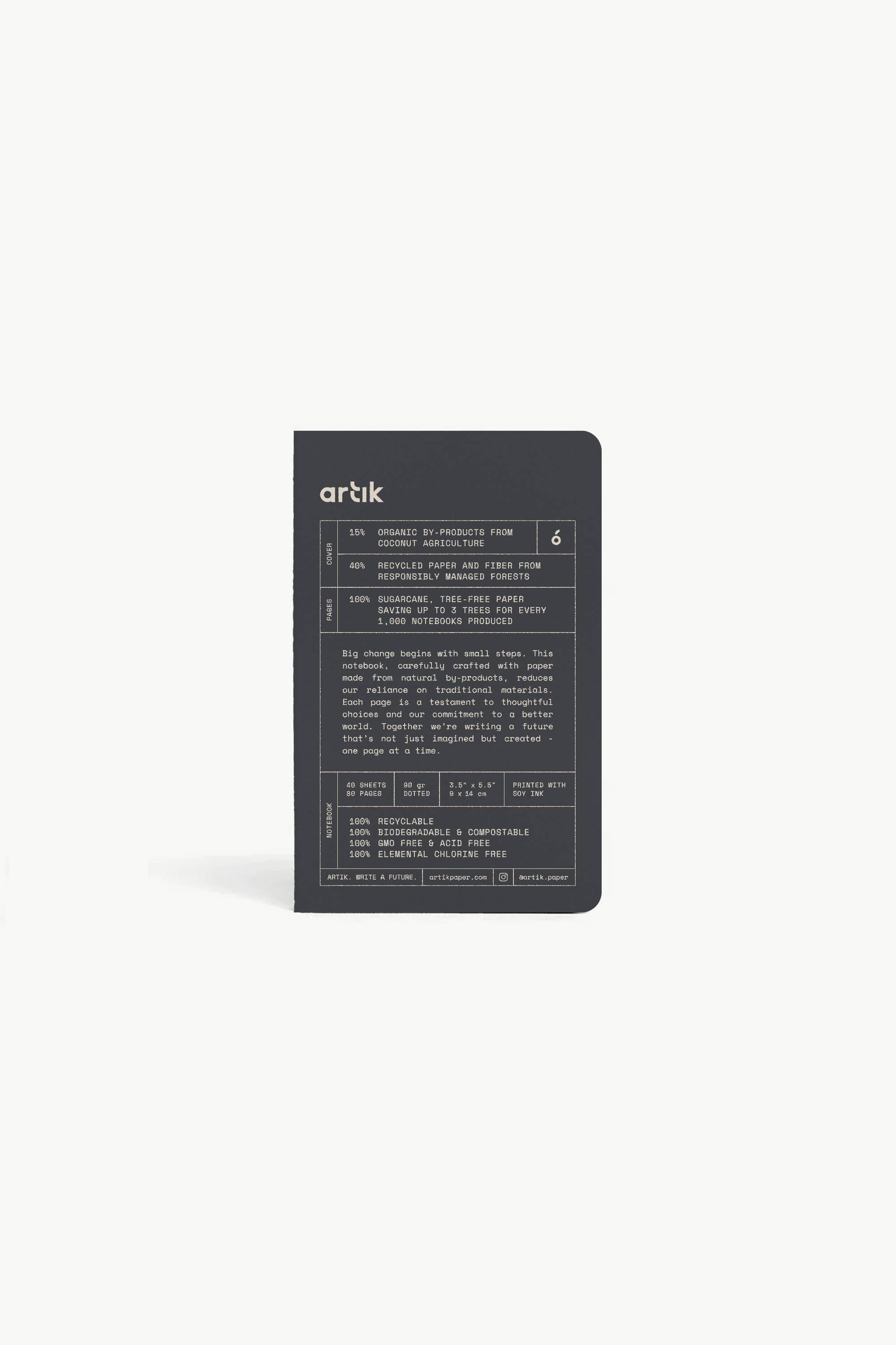 Artık - Wholesale Notebook - Artik Pack Of 3 Pocket Singer Sewn Notebooks Dotted Coconut0