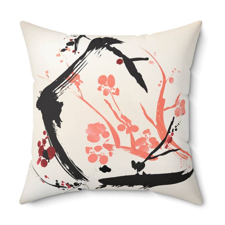 Petal Divide — Faux Suede Throw Pillow for wholesale by softcore interiors