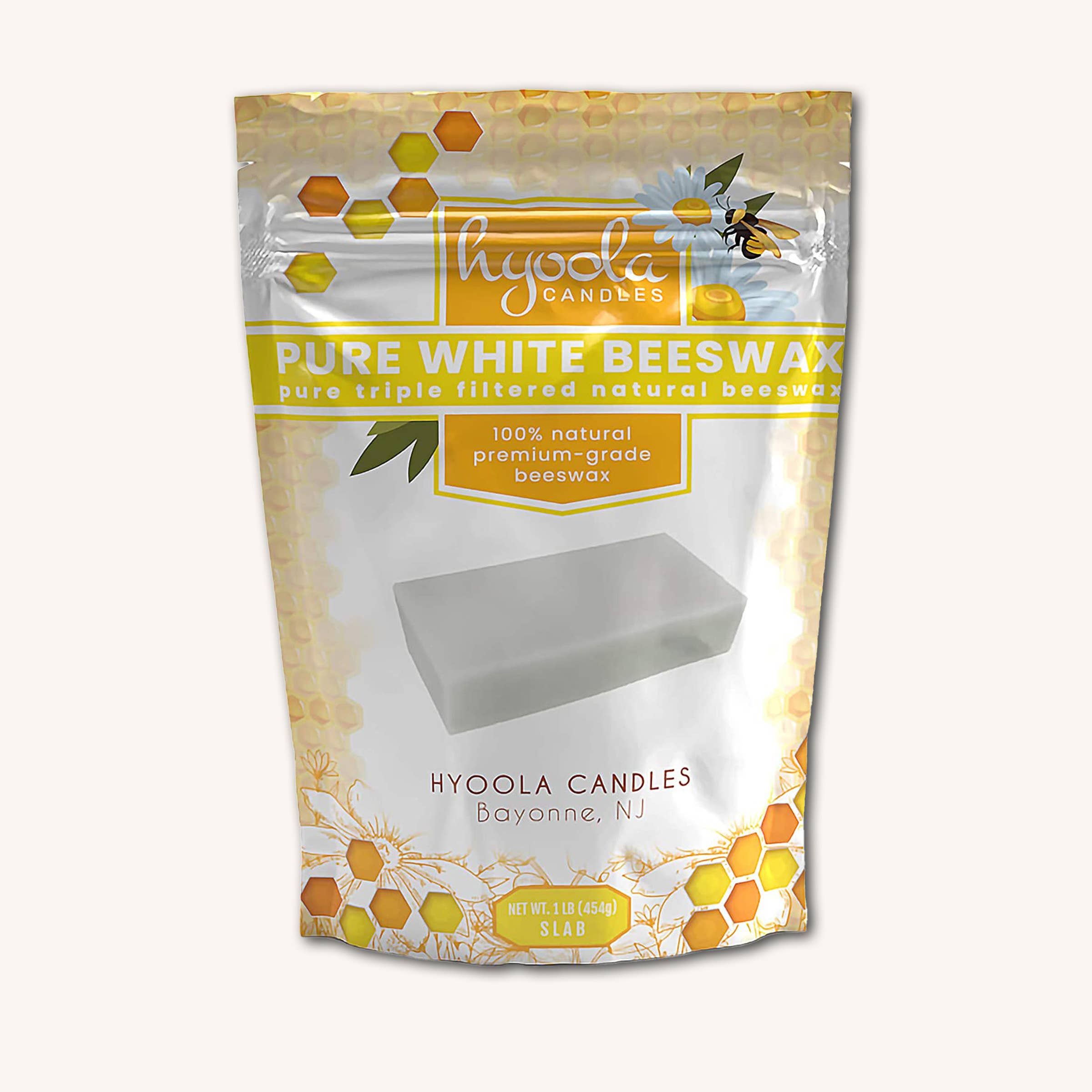 Hyoola Candles - Wholesale Craft Supplies - White Beeswax Block - 1 Pound2