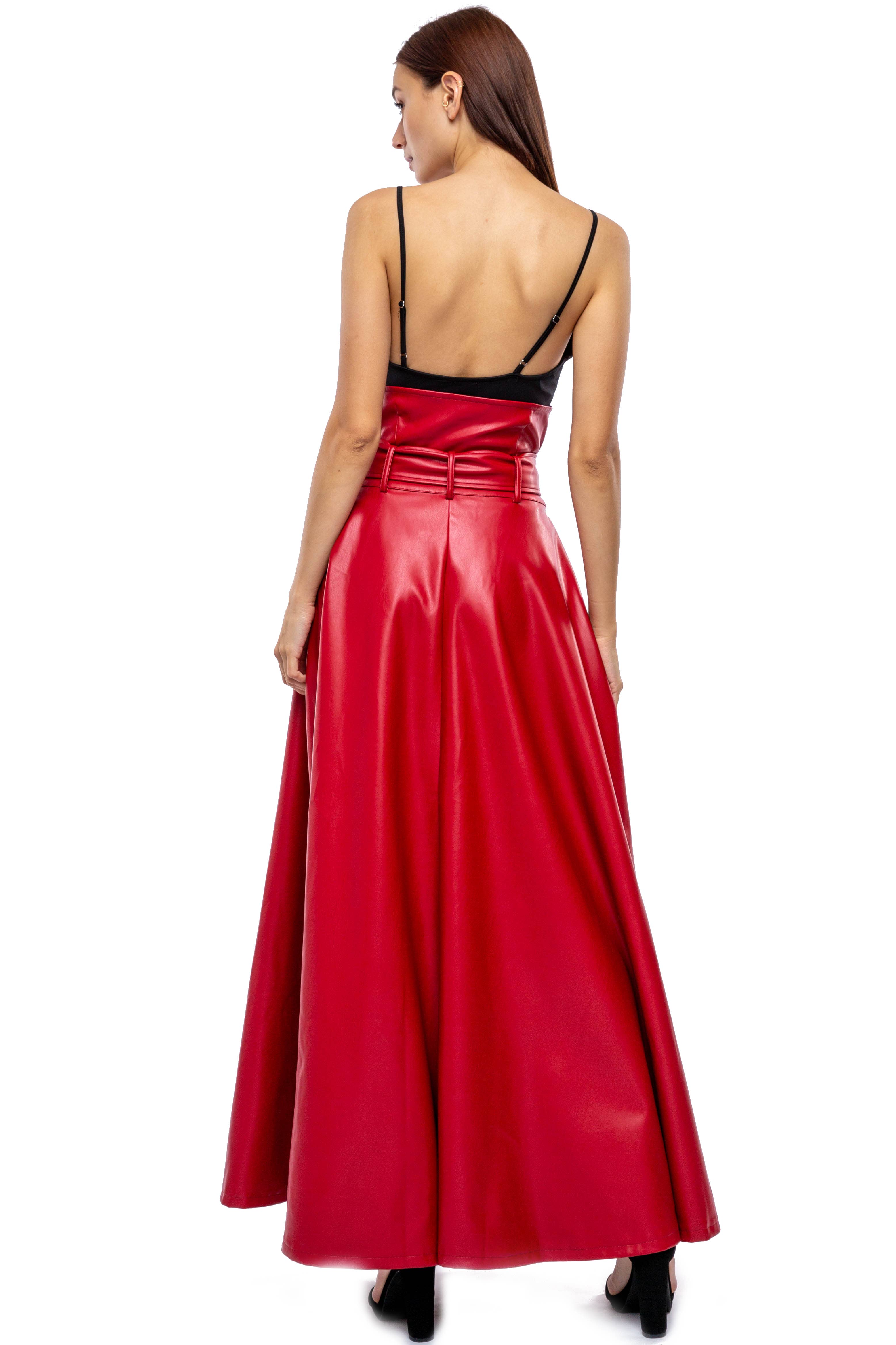 TOV – Großhandel Rock – Damen – [SK4101] Hochtaillierter Rock aus veganem Leder10