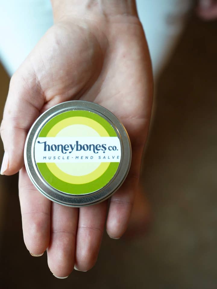 Muscle-Mend Salve - Athlete Muscle Rub & Joint Pain Relief for wholesale by Honey Bones Co. | Botanical-Based Home + Body Care