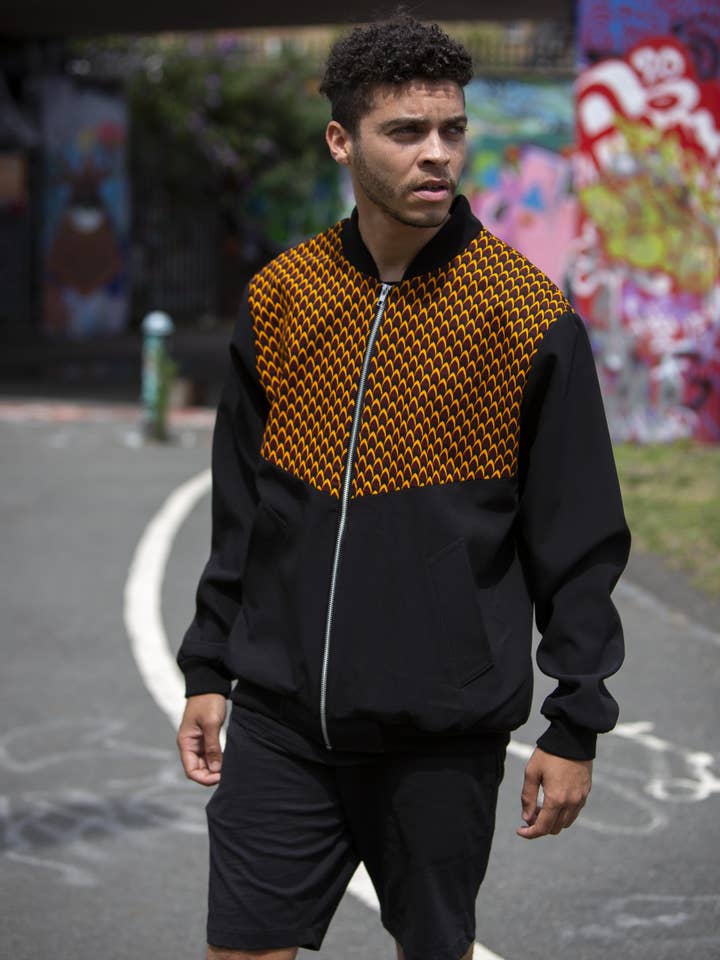 African Print Bomber Takra Unisex for wholesale by Duodu London