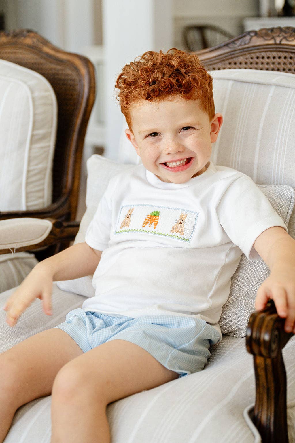 Ruth and Ralph - Wholesale Top & Short Set - Kids - Easter Bunny and Carrots Smocked Beau T-Shirt/Shorts Set9