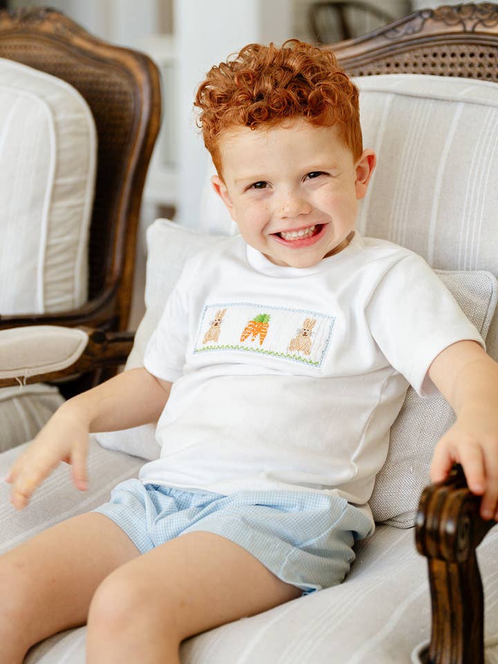 Ruth and Ralph - Wholesale Top & Short Set - Kids - Easter Bunny and Carrots Smocked Beau T-Shirt/Shorts Set9