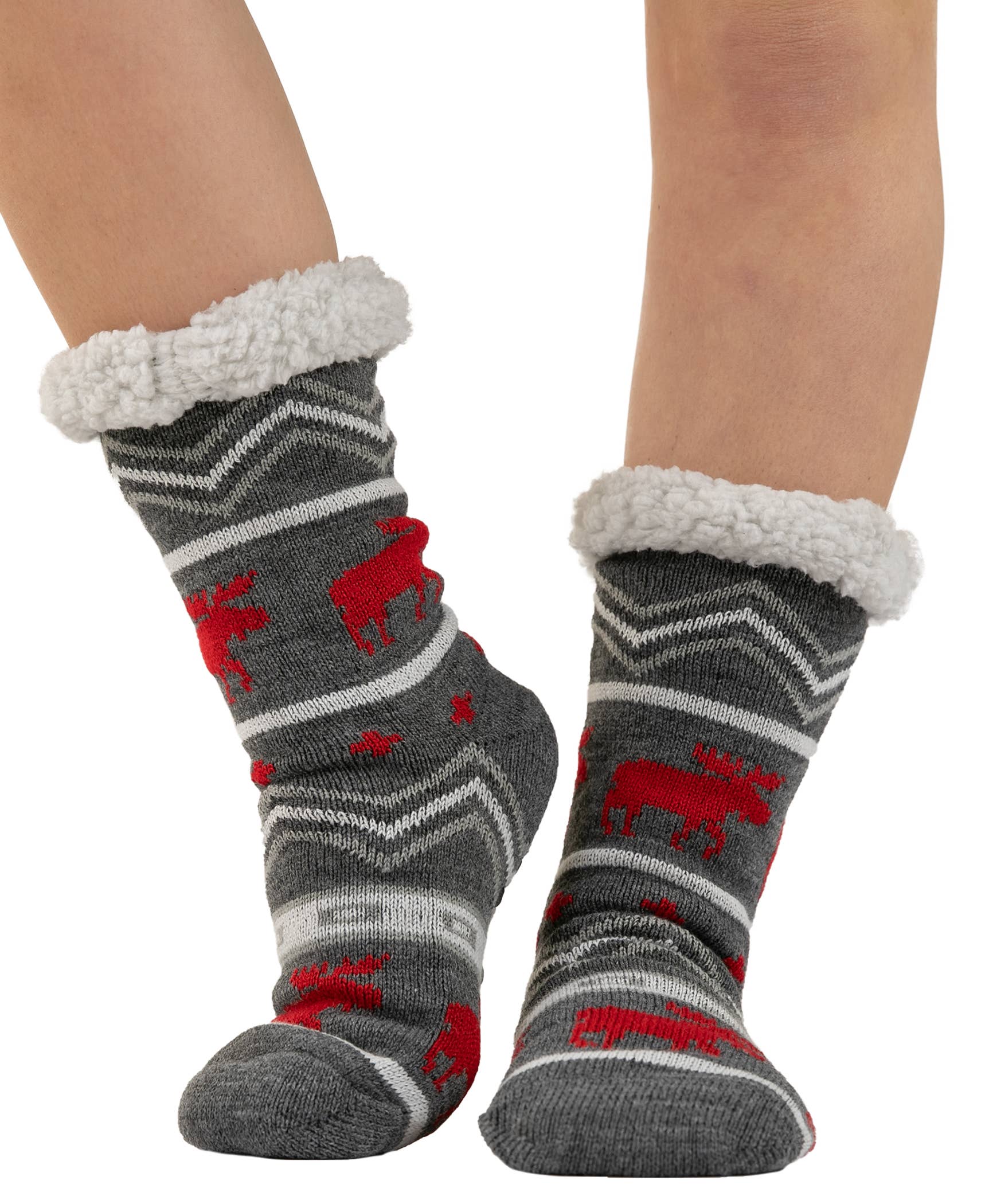 Lazy One - Vente Chaussettes – unisexe - Chaussette en peluche Cabane Élan1
