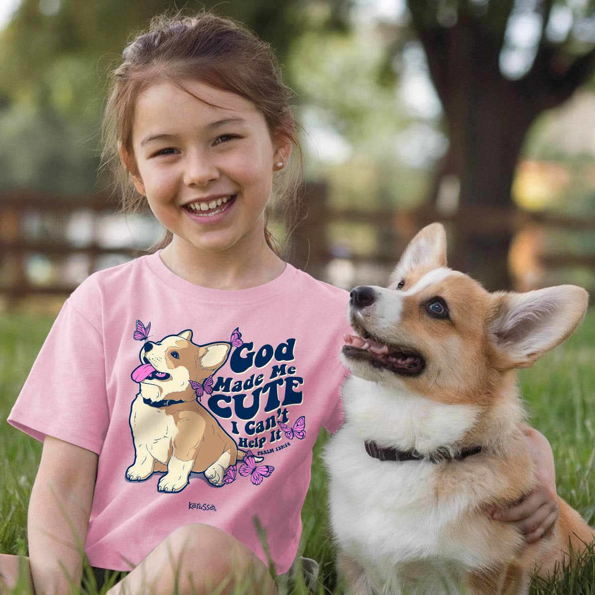 Light Pink Kerusso Kidz T-Shirt Cute Puppy for wholesale on Faire0