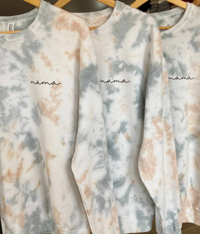 White House Co - Wholesale Sweatshirt - Women's - Mama Tie Dye Crewneck 2