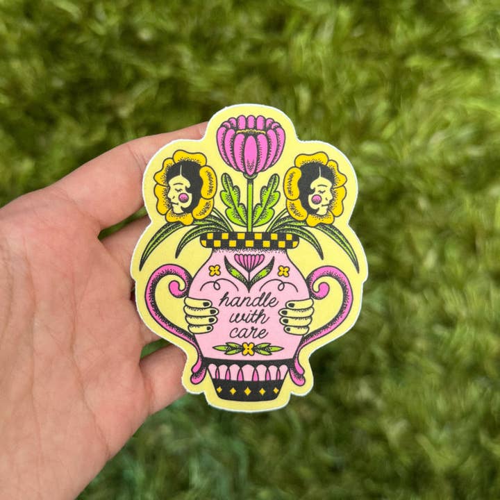 HANDLE WITH CARE STICKER for wholesale by Ren-O-Graphics