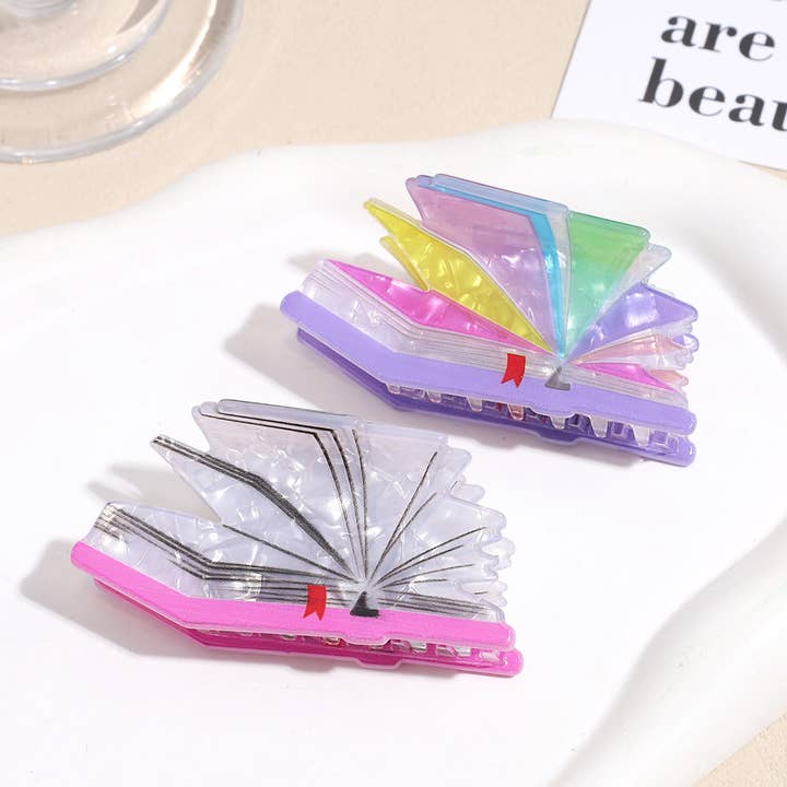 SoapElenGlen - Wholesale Hair clip – Women’s - Creative Colorful 3D Book Shape Hair Claw Clip5