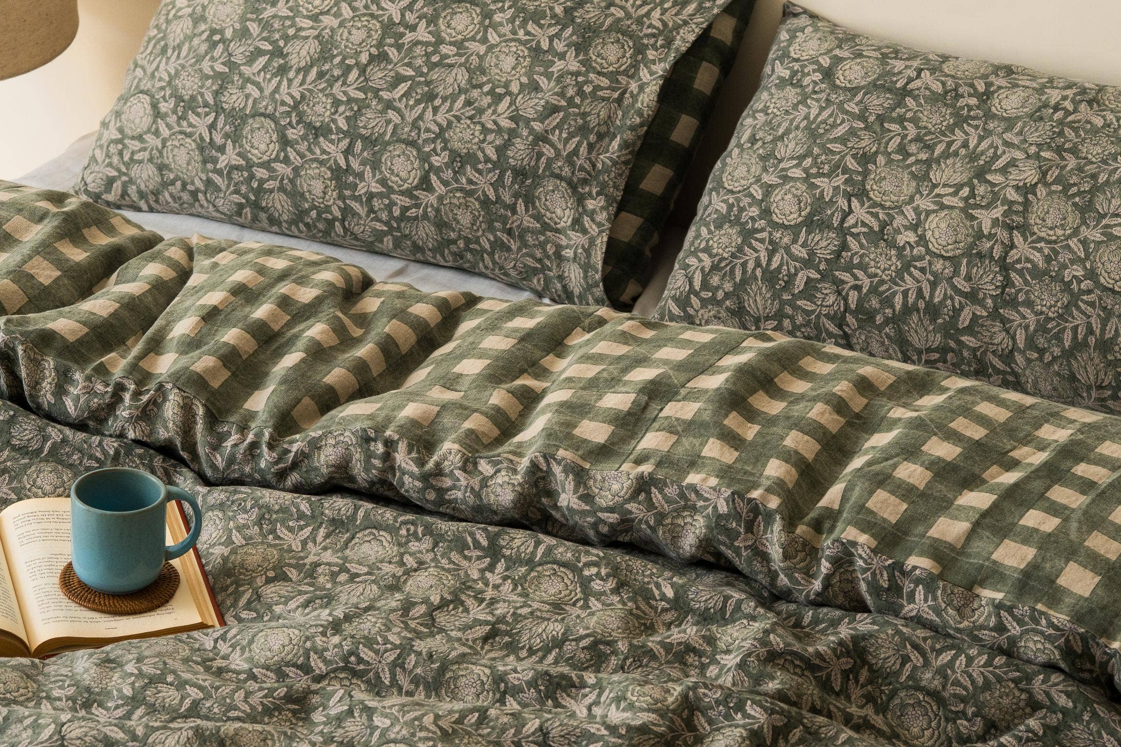 Live Linen - Wholesale Duvet Cover - Traditional Sorrel Block Printed Linen Duvet Cover6