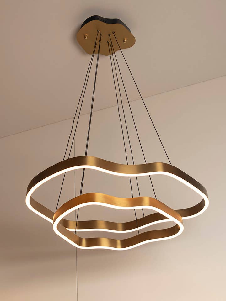 Marsis 2-rækket antik stue LED-lysekrone i rustfrit stål for engroshandel hos HEKA LIGHTING & TRADING LTD