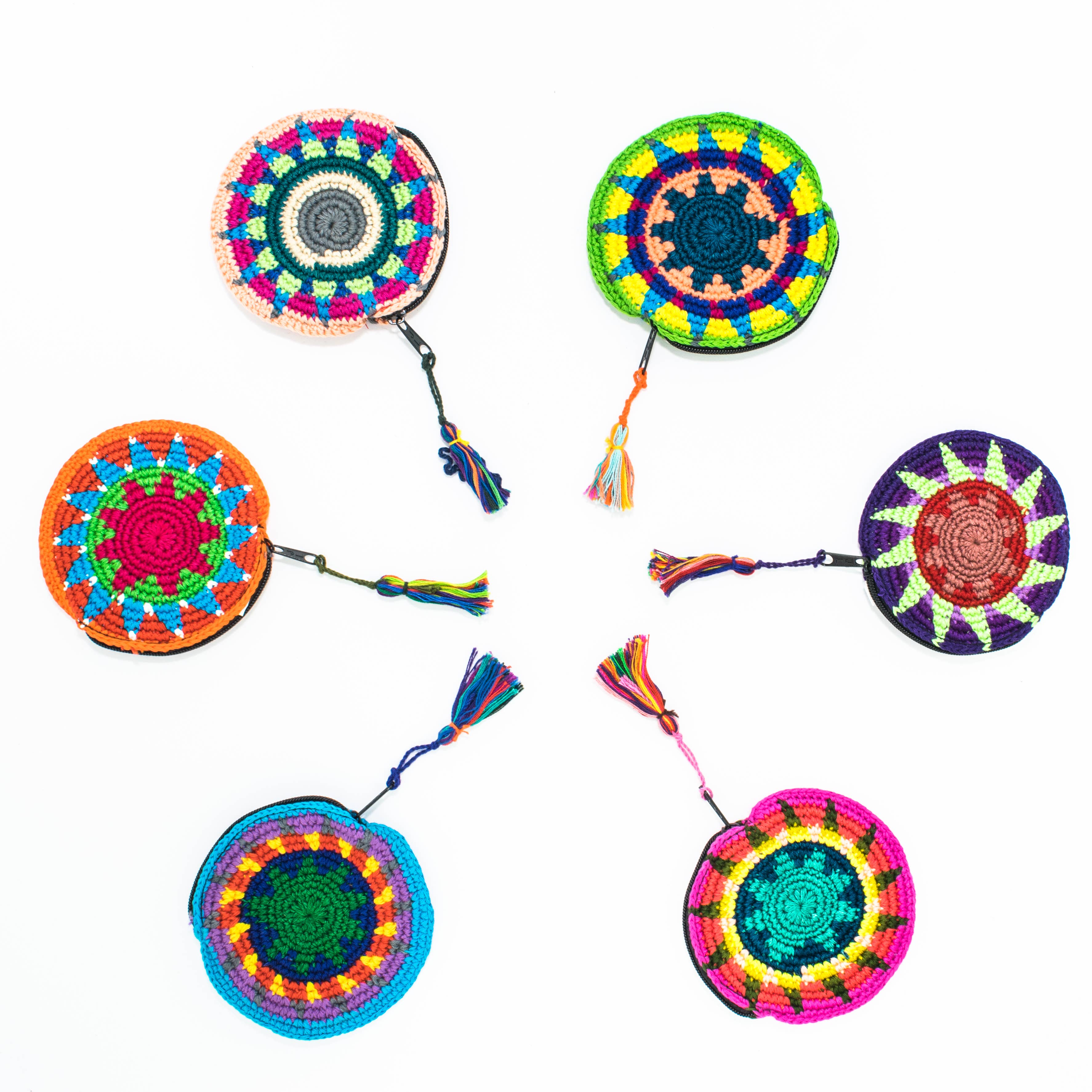 Lumily - Vente Porte-monnaie – femme - Porte-monnaie artisanal multicolore en crochet Moon - Guatemala9