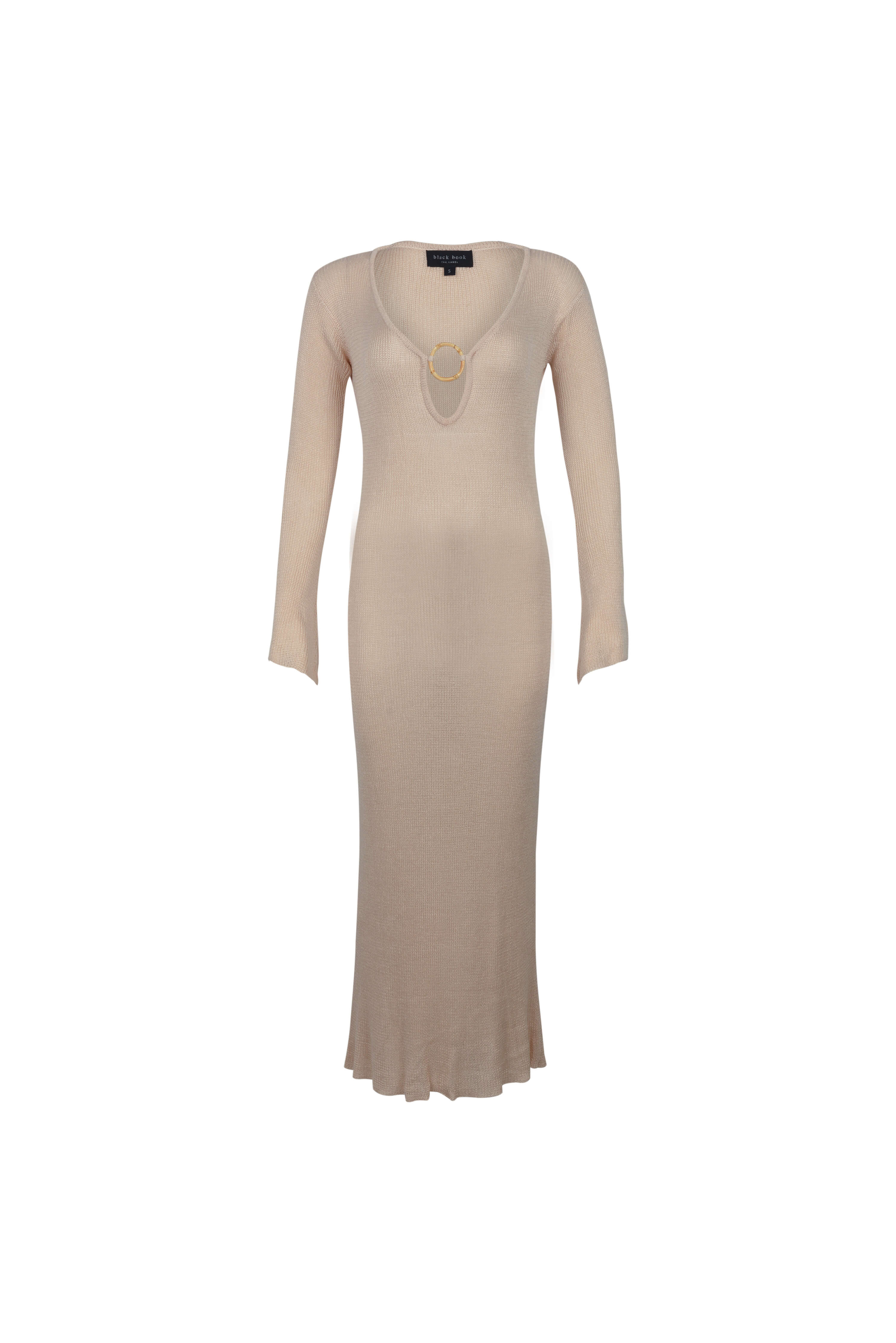 Odin Knit Long Dress Beige for wholesale on Faire6