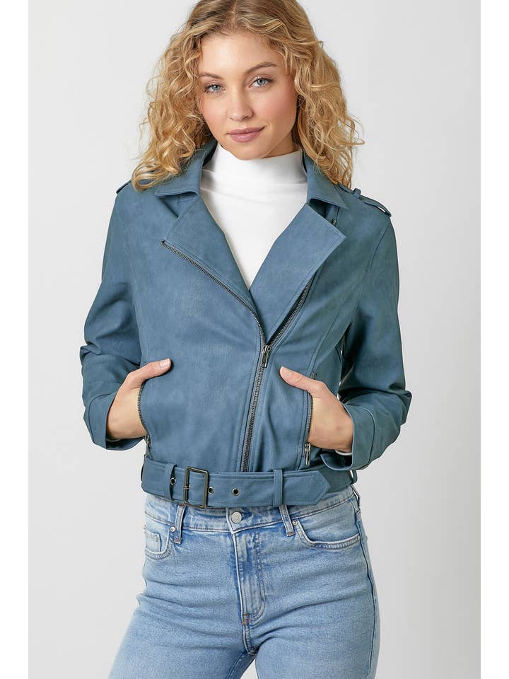 Mystree - Wholesale Leather Jacket - Women's - 60348 Leather Moto Jacket12