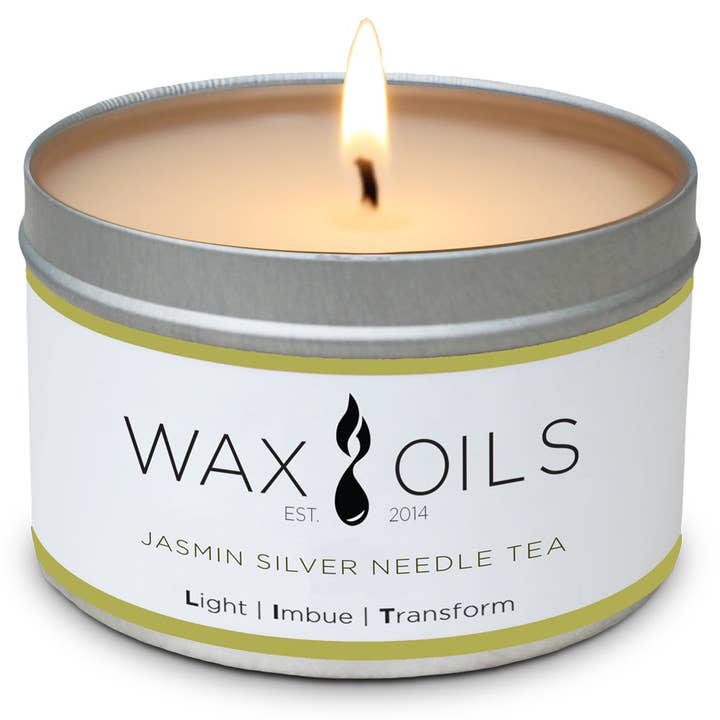 Bougie de thé et de soja Jasmin Silver Needle pour la vente par Wax & Oils