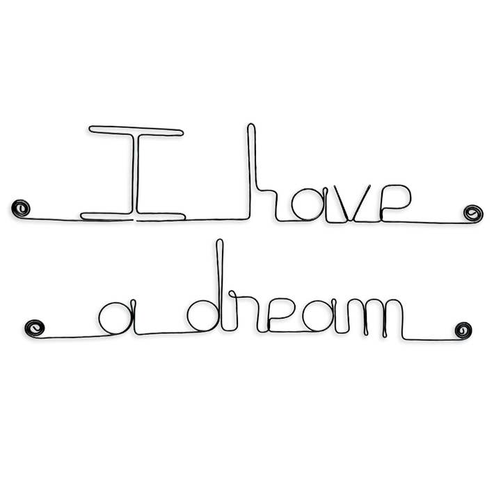 Decoração de parede em arame 'I Have a Dream' por atacado de Bijoux de Mur