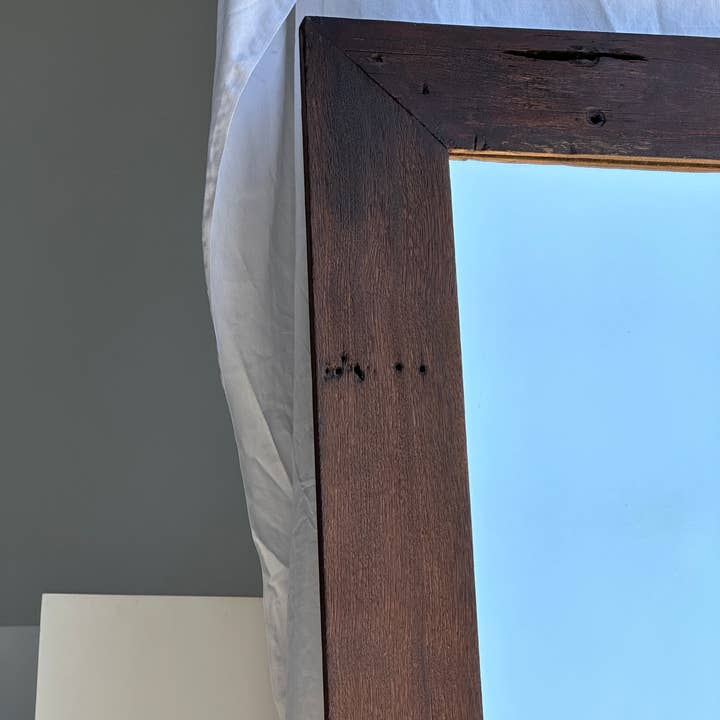 Office Objets - Wholesale Wall Mirror - Mirror with exotic brutalist old iron wood frame H:139cm32