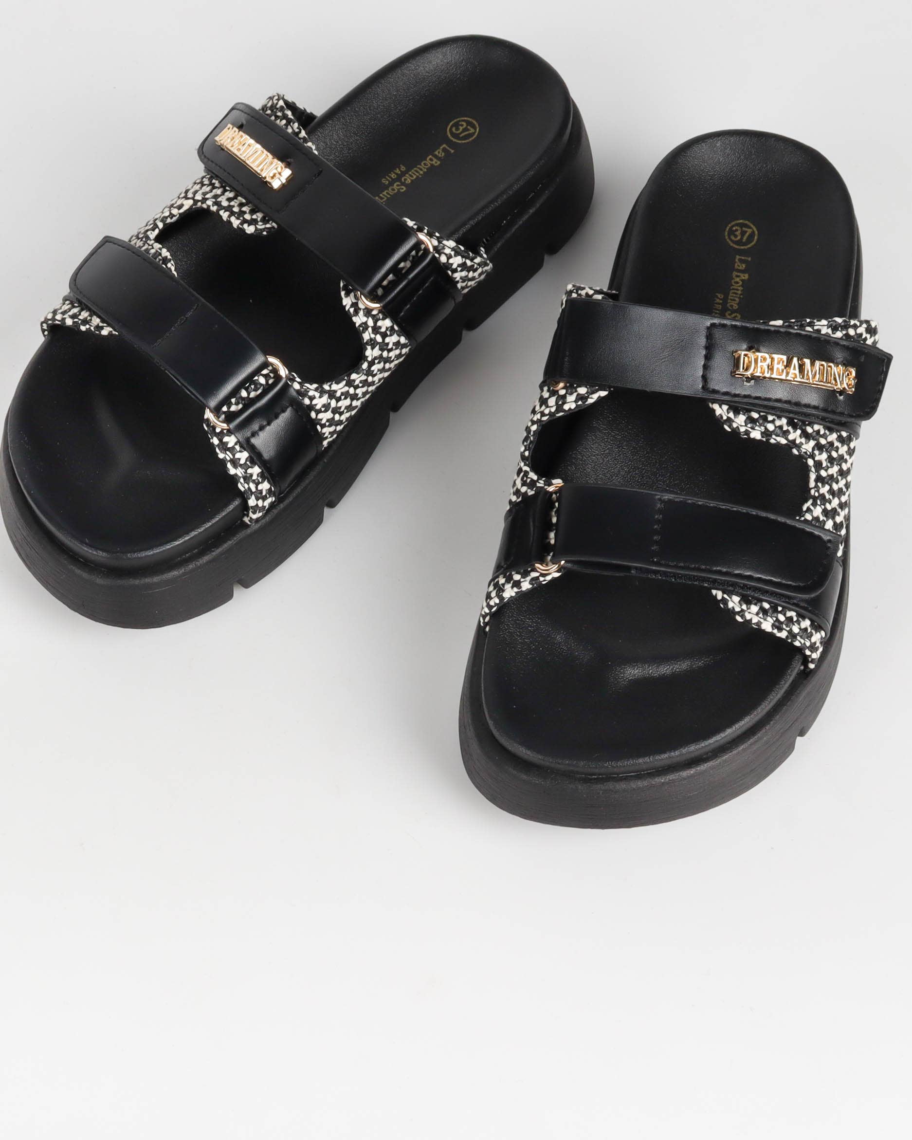 La Bottine Souriante - Wholesale Sandals - Women's - Women's Sandals with Velcro – Thick Sole and Braiding3