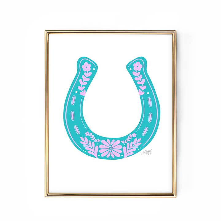 Lindsey Kay Collective - Wholesale Art Print - Western Floral Horseshoe Illustration - Art Print