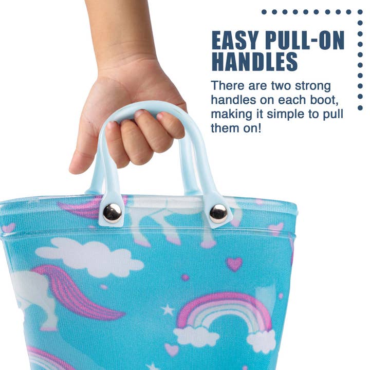 Eastern Off Price - Wholesale Rain Boots – Child - Norty Little Big Girls Rain Boots 41290- Turquoise Unicorns1