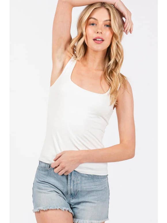 Final Touch - Wholesale Tank Top - Women's - Double Layer Square Neck Tank Top - T16608