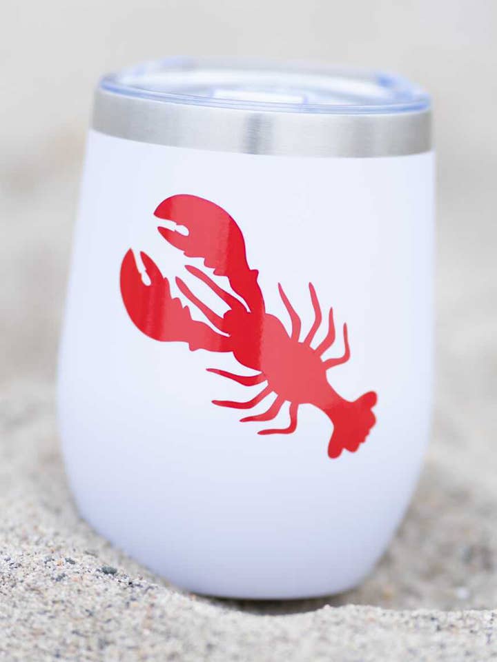 Lobster Stainless Steel Tumbler | Coastal for wholesale by Everything Labeled- Decorative drinkware for every ocassion