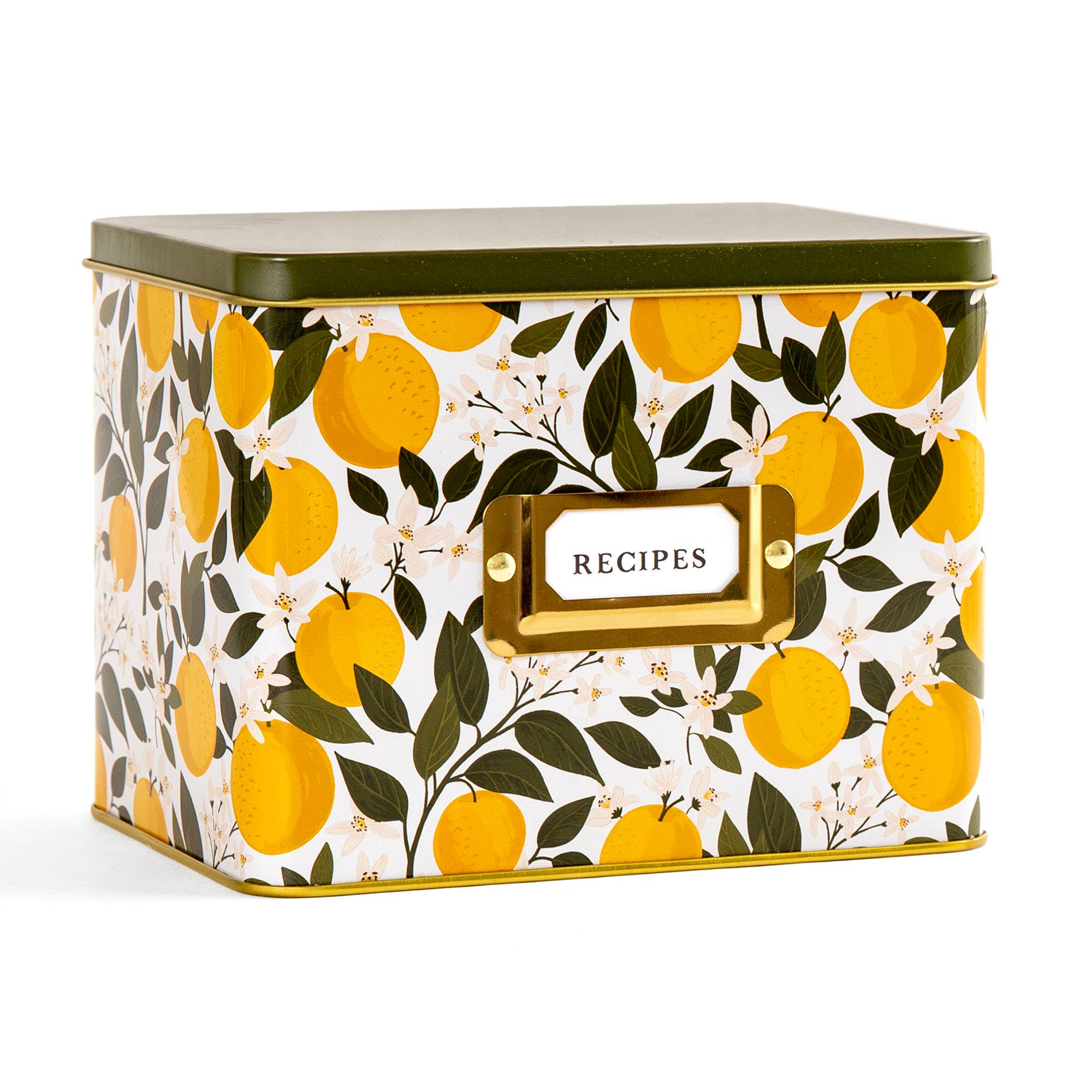 Paper Farm Press - Wholesale Recipe Box - Orange Orchard Tin Recipe Box2