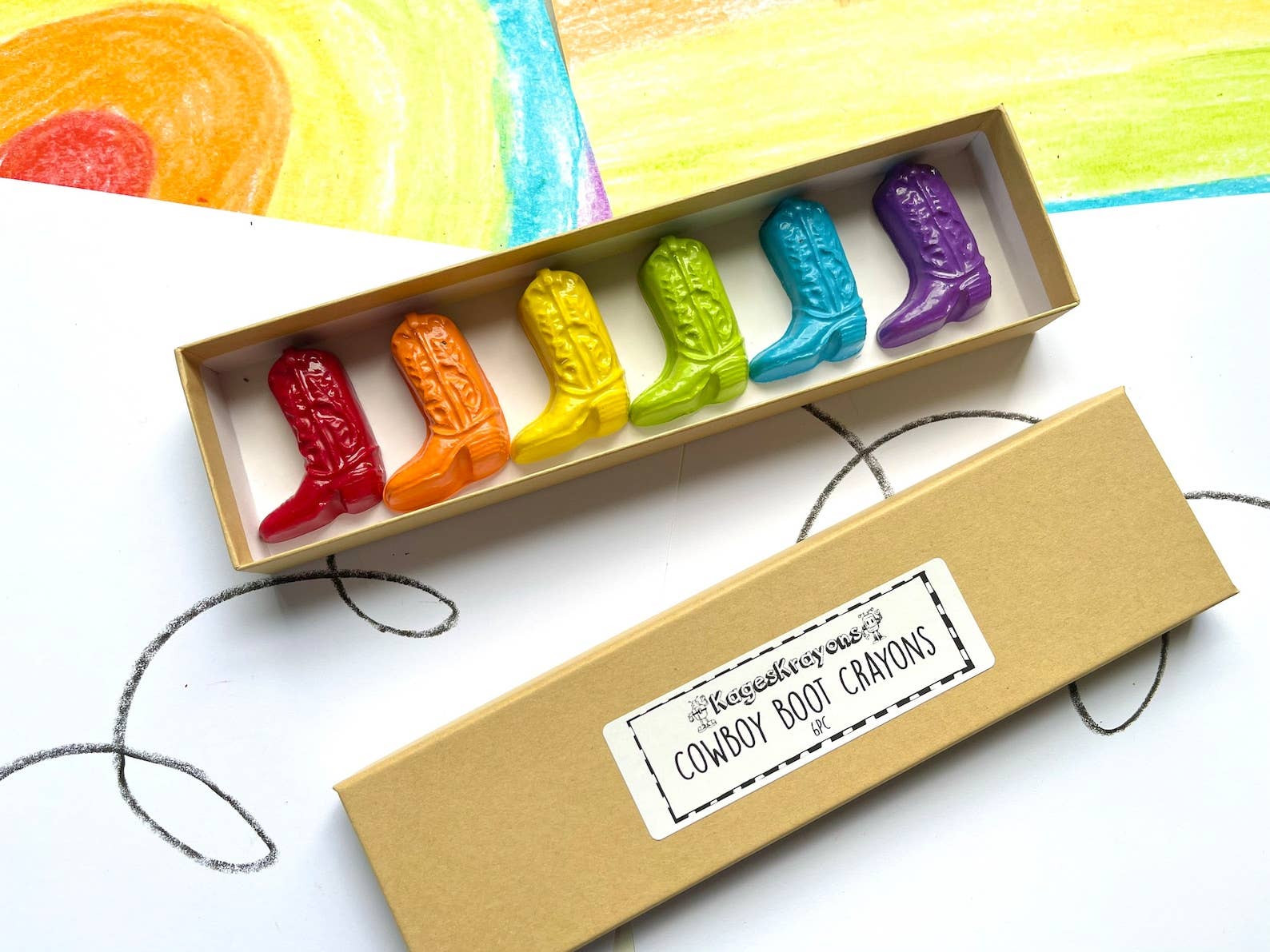 KagesKrayons - Wholesale Crayons - Kids & Baby - Cowboy Boot Crayons Gift Box6
