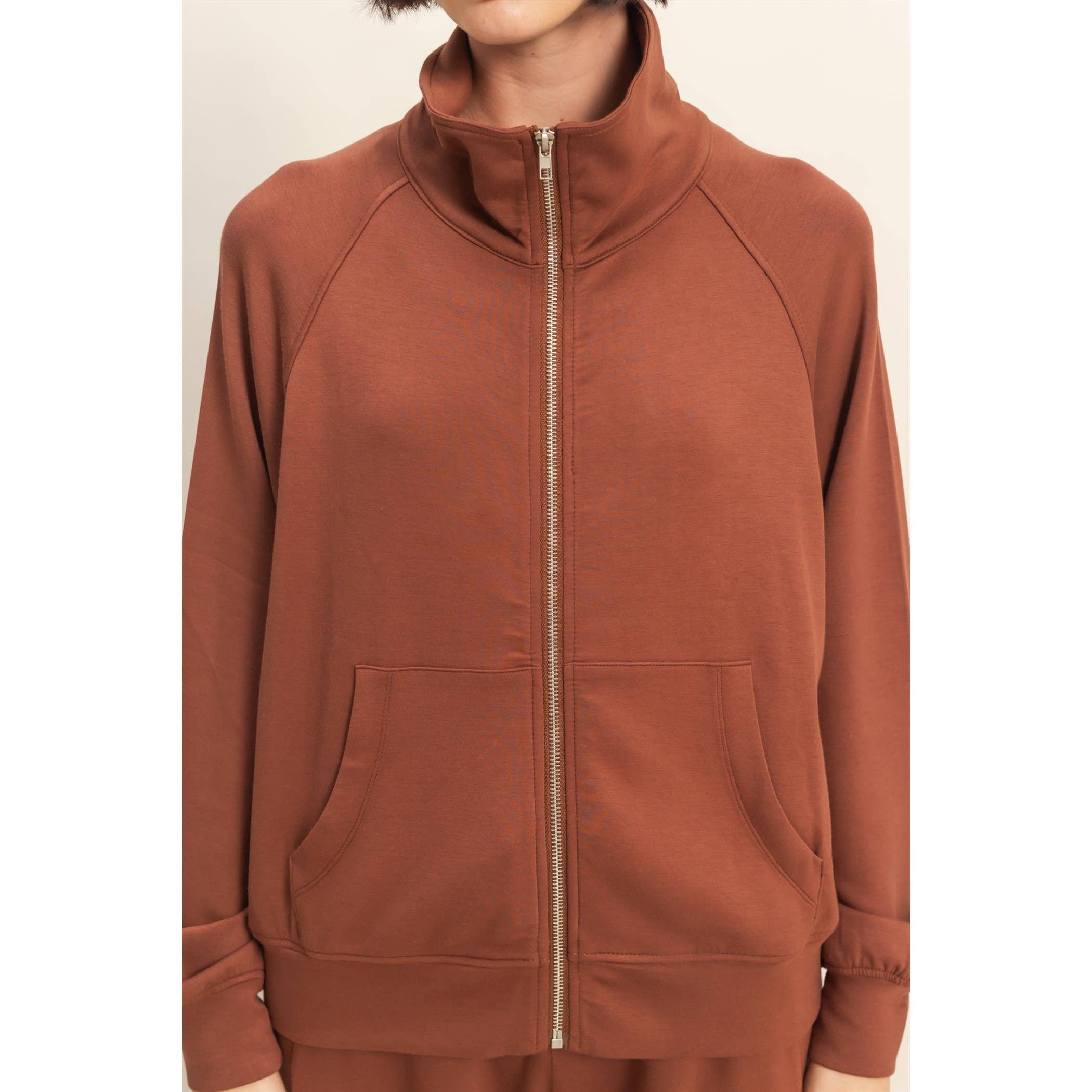 HYFVE – wholesale Jacket – Women's – Double Knit High Neck Long Sleeve Zippered Jacket6