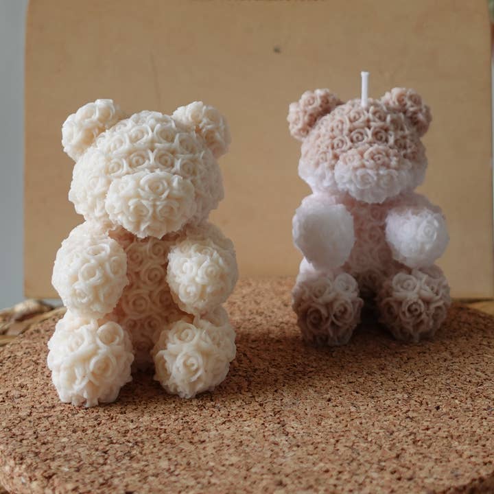 Rose Teddy Bear Candle | Valentine's Day Candle for wholesale by Collections By Vivi