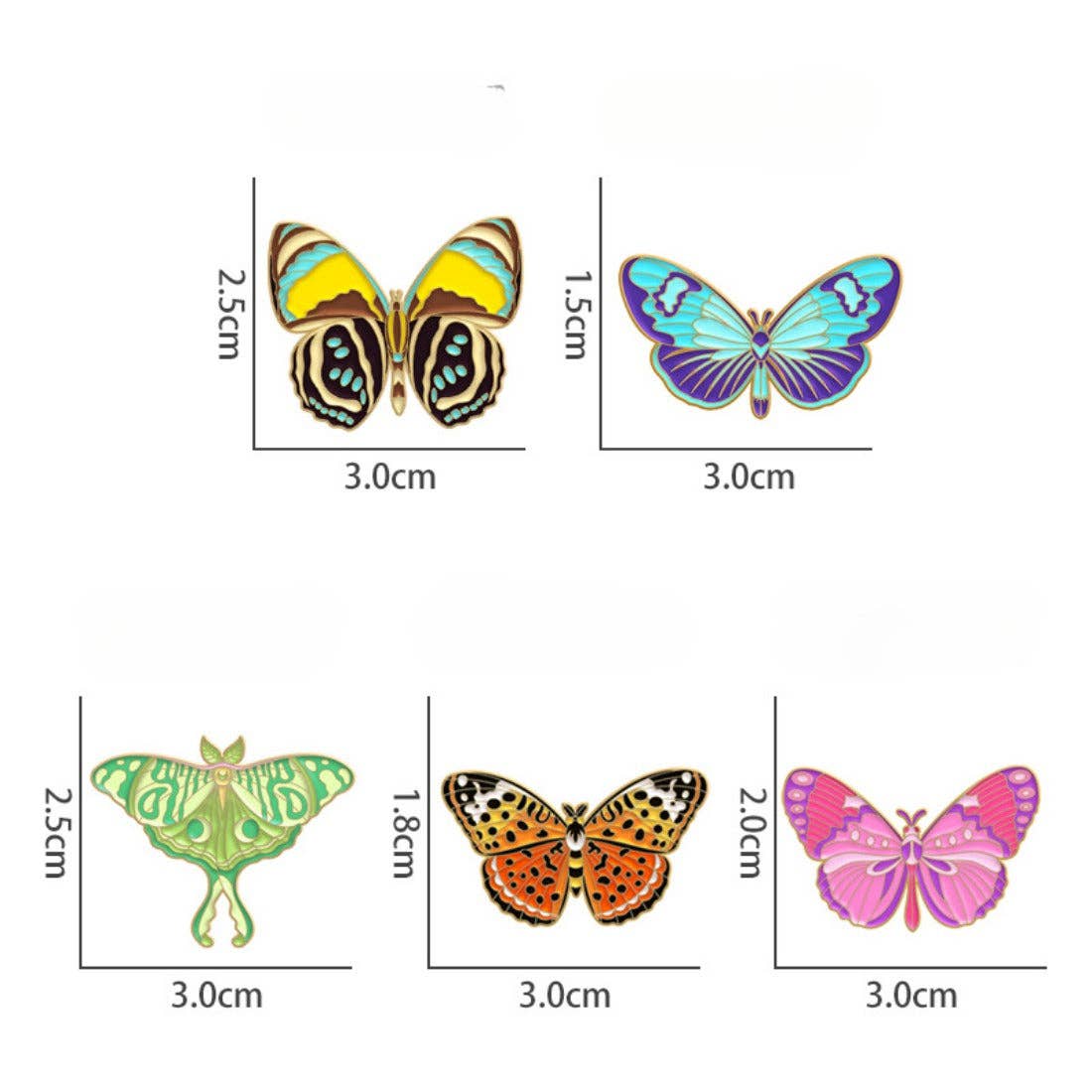 Magia Design – Engroshandel Reversnål/knap – Pellic - Livlige Sommerfugle Emaljepins13