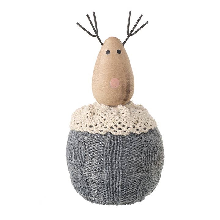 WOODEN DEER IN KNITTED TOP for wholesale by Heaven Sends