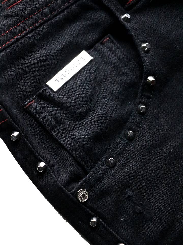 REDHOUSE - Wholesale Jeans - Women's - RH SPIKES | DARK BLACK2