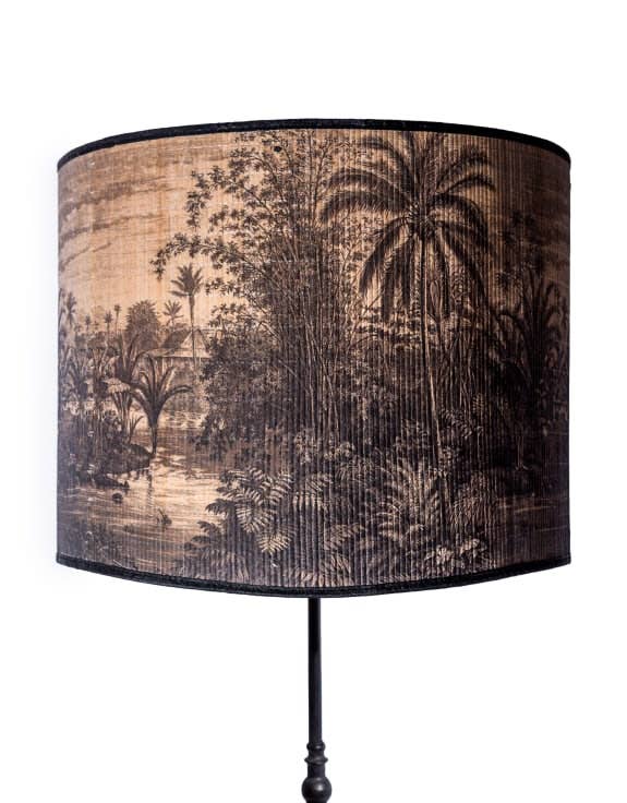 McGowan & Rutherford Ltd - Wholesale Lampshade - Tropical Scene Bamboo Pendant Shade 55cm