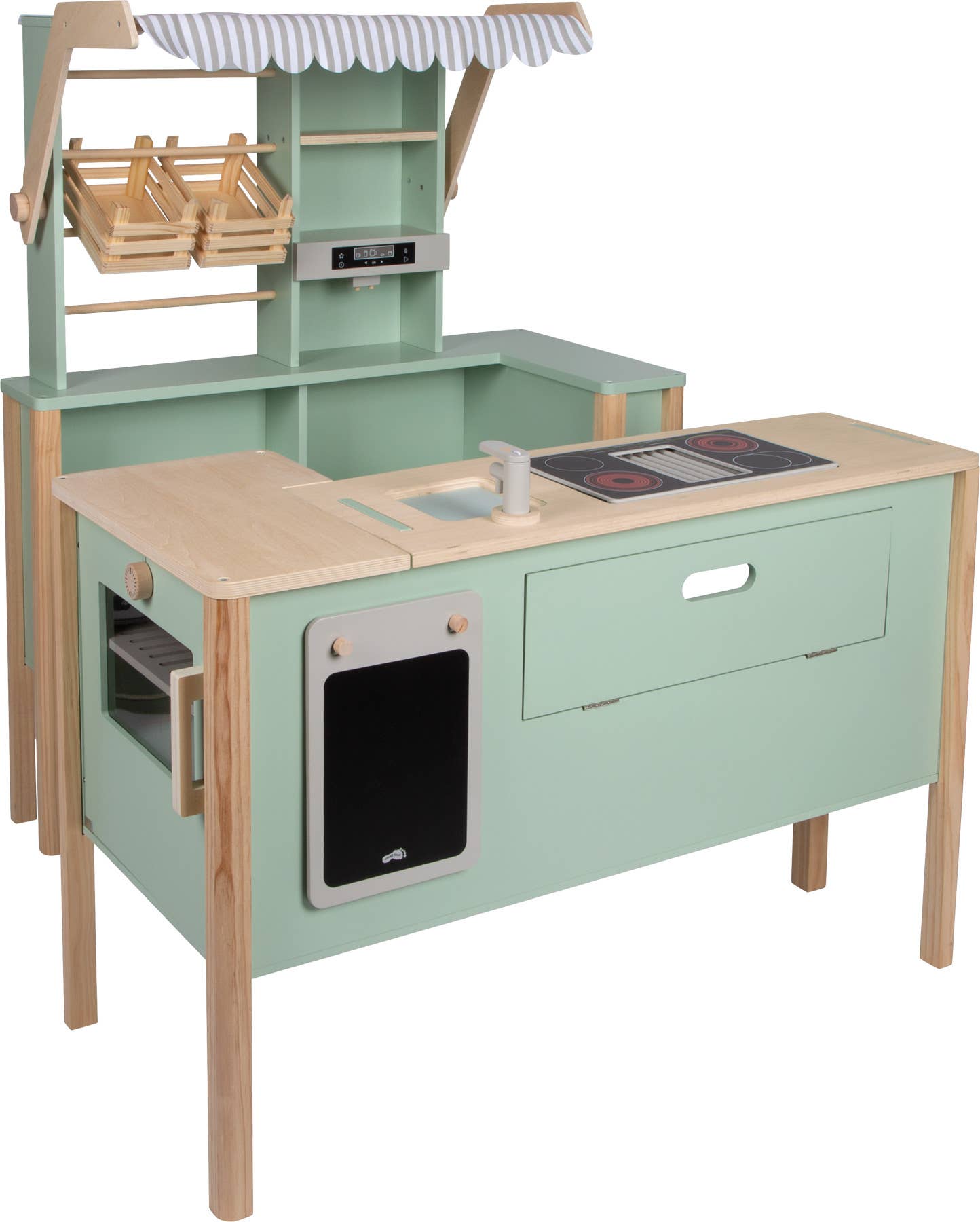 small foot - Wholesale Wood Toy - Kids - Play store and children's kitchen sage green "fresh" | Kitchen | Wood1