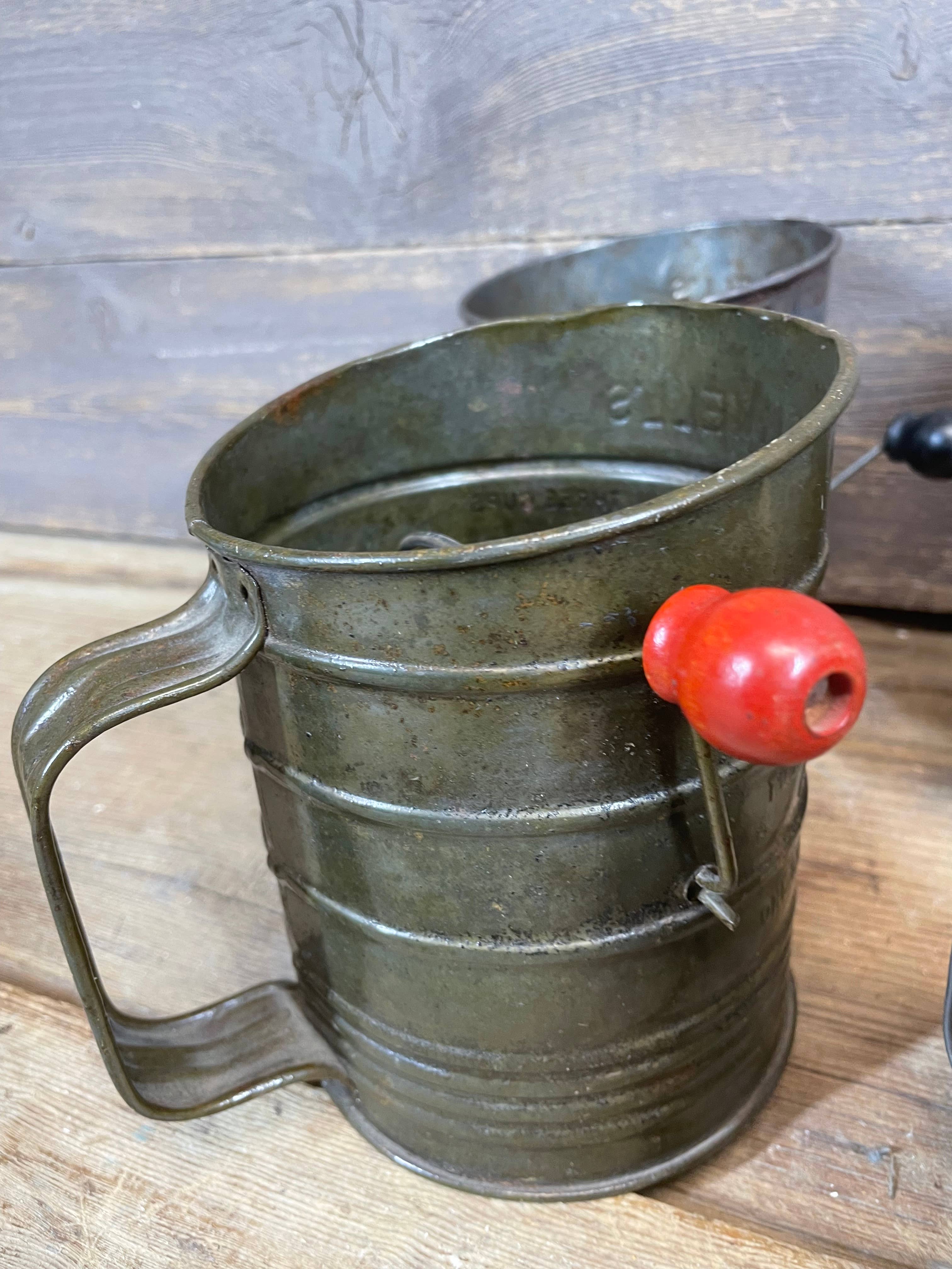 My Amigos Imports - Wholesale Sifter - CLEARANCE-Antique-ER-Vintage Metal Flour Sifter-7x6 inch-$128